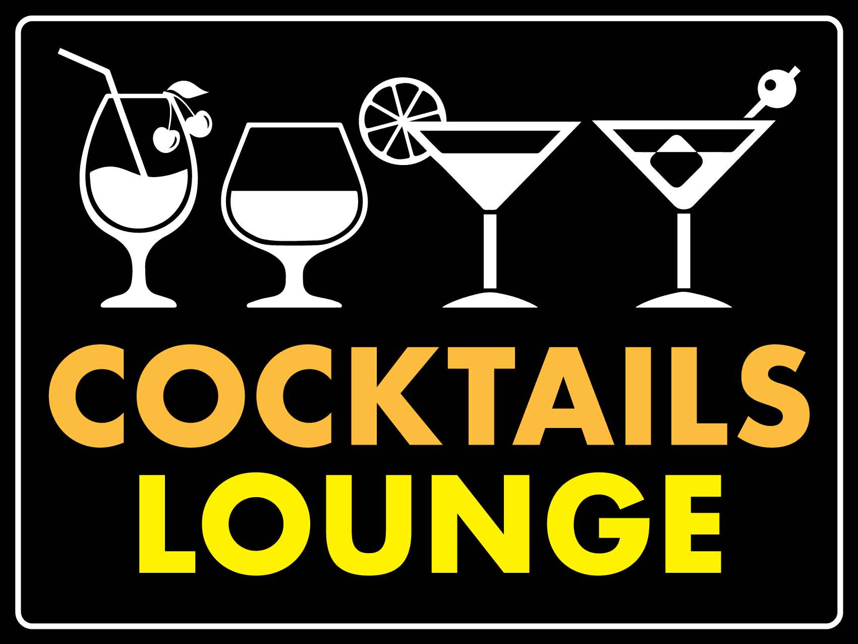 Cocktails Lounge Sign - New Signs