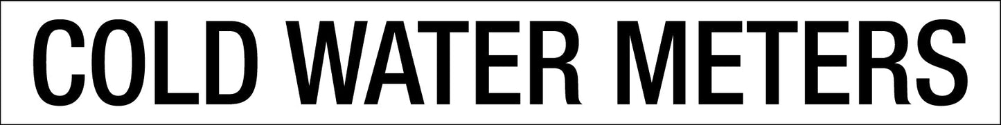 Cold Water Meters - Statutory Sign - New Signs
