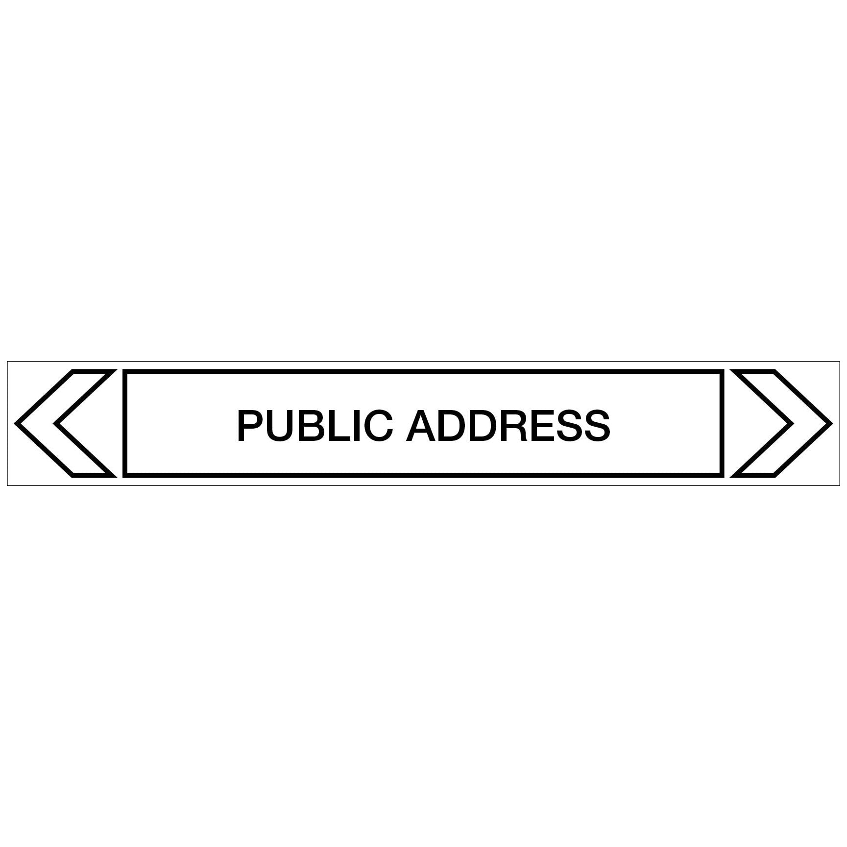 Communications - Public Address - Pipe Marker Sticker - New Signs