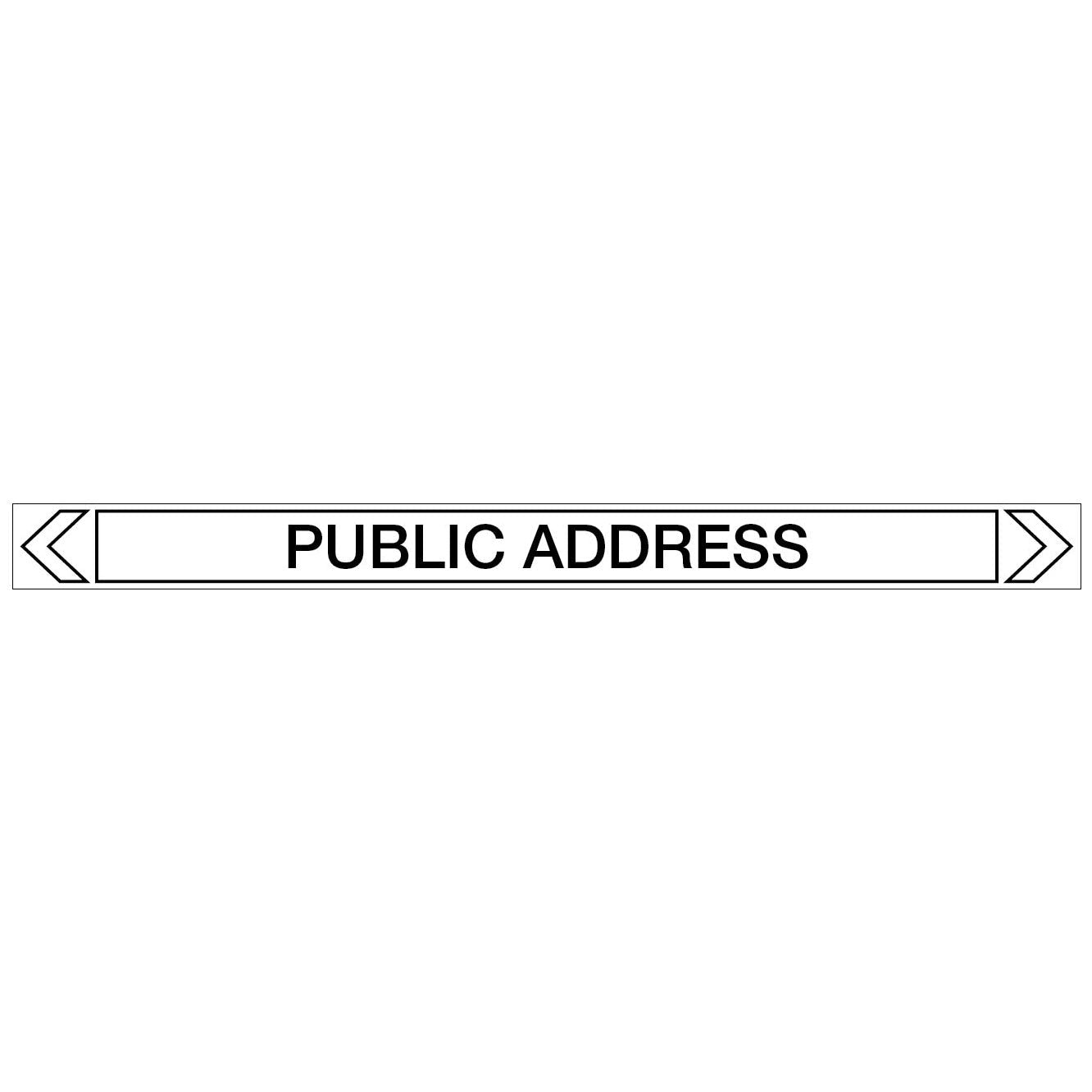 Communications - Public Address - Pipe Marker Sticker - New Signs