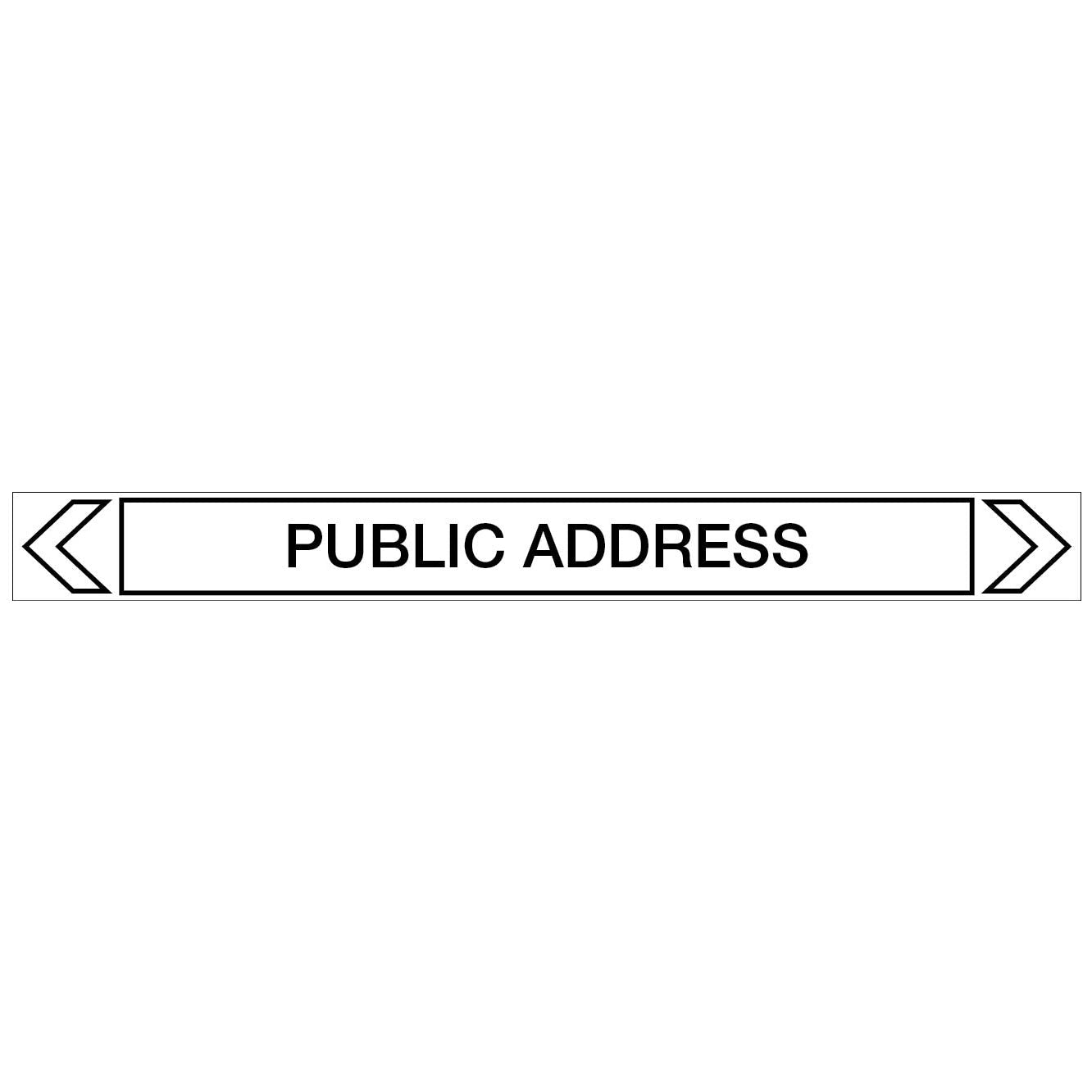 Communications - Public Address - Pipe Marker Sticker - New Signs
