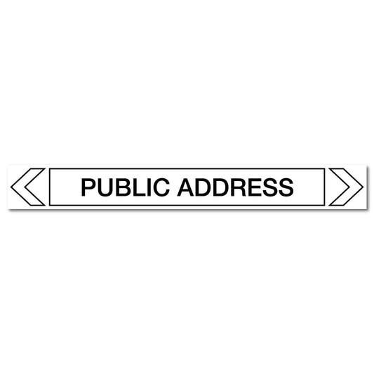 Communications - Public Address - Pipe Marker Sticker - New Signs