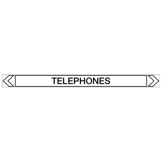 Communications - Telephones - Pipe Marker Sticker - New Signs