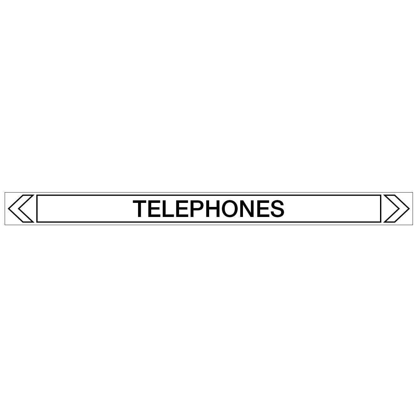 Communications - Telephones - Pipe Marker Sticker - New Signs