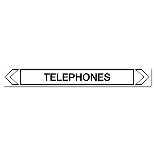 Communications - Telephones - Pipe Marker Sticker - New Signs