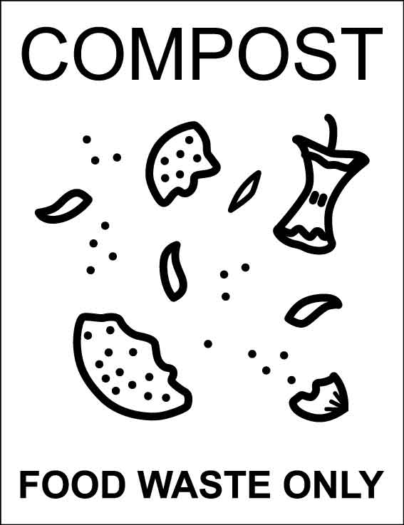 Compost Food Waste Only Wheelie Bin Stickers - New Signs