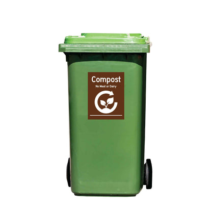 Compost No Meat or Dairy Wheelie Bin Stickers - New Signs