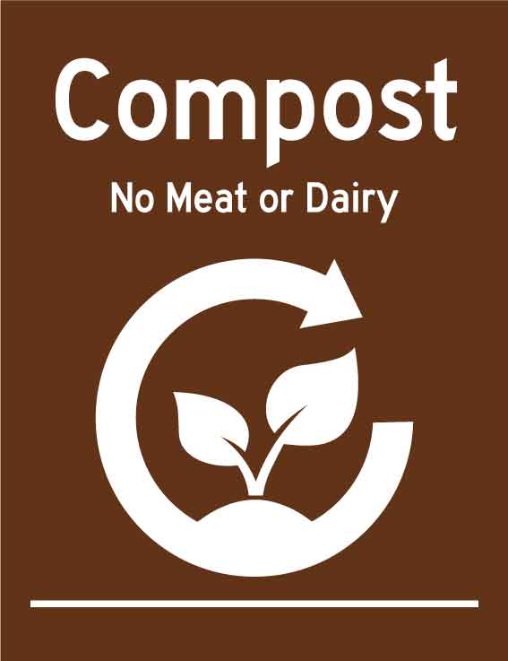 Compost No Meat or Dairy Wheelie Bin Stickers - New Signs
