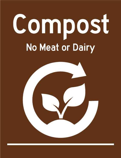 Compost No Meat or Dairy Wheelie Bin Stickers - New Signs