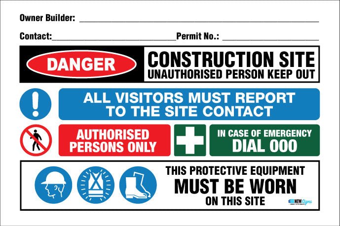Construction Owner Builder Combination - Mesh Banner - New Signs