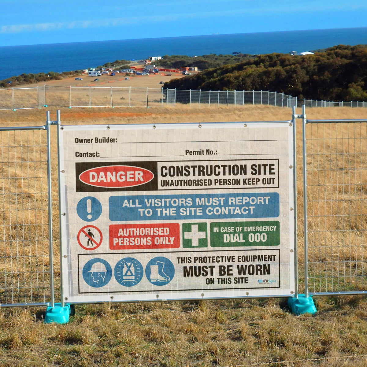 Building Owner Sign Construction Owner Builder Combination - Mesh Banner – New Signs