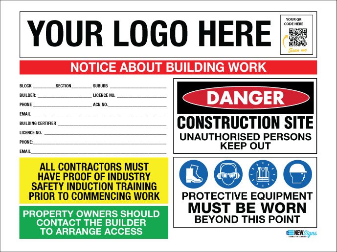 Construction Site Entry ACT Building - Mesh Banner - New Signs