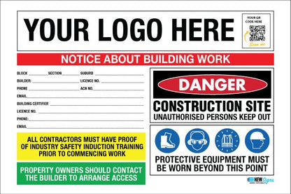 Construction Site Entry ACT Building - Mesh Banner - New Signs