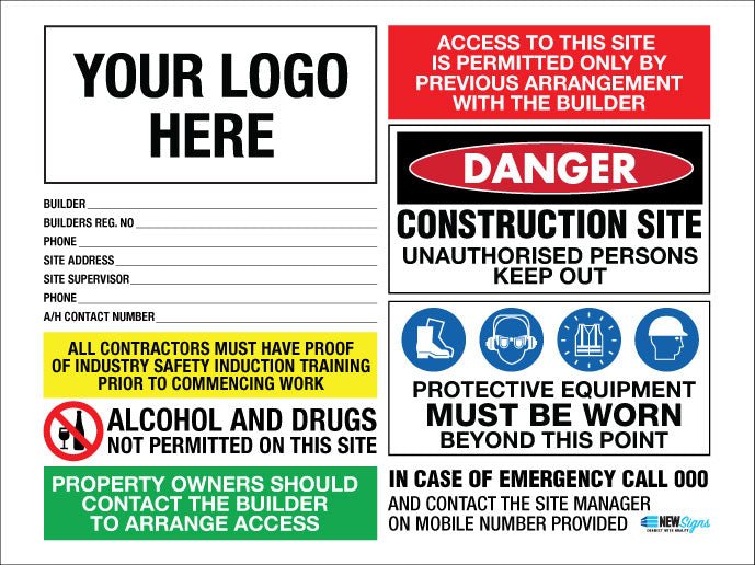 Construction Site Entry Building - Mesh Banner - New Signs