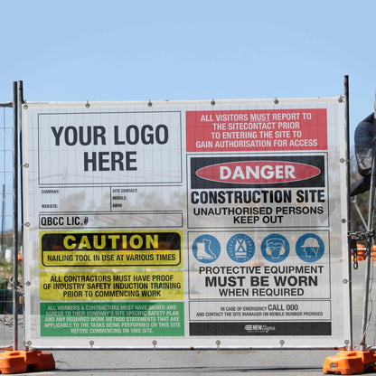Construction Site Entry Building QLD QBCC Compliant - Mesh Banner - New Signs