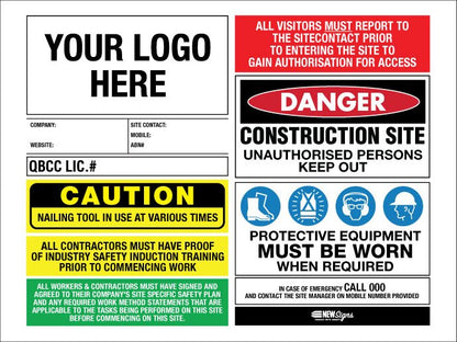 Construction Site Entry Building QLD QBCC Compliant - Mesh Banner - New Signs