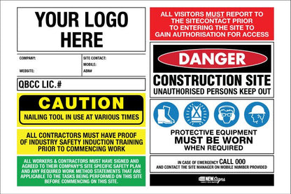 Construction Site Entry Building QLD QBCC Compliant - Mesh Banner - New Signs