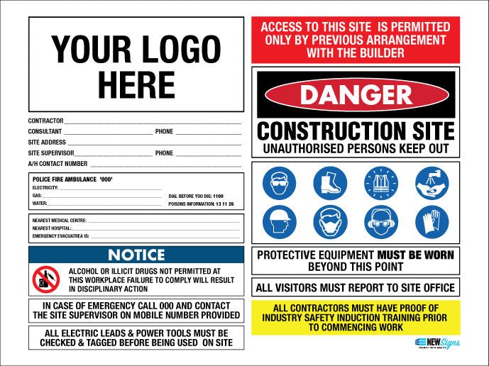 Construction Site Entry Civil - Mesh Banner - New Signs