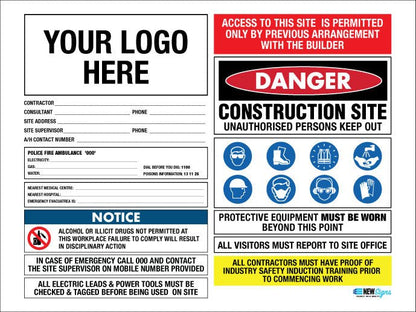Construction Site Entry Civil - Mesh Banner - New Signs