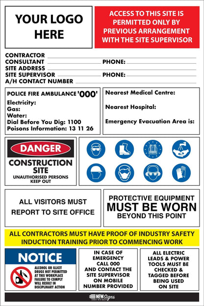 Construction Site Entry Civil Sign - New Signs