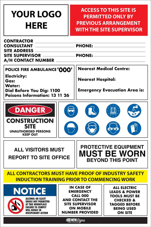 Construction Site Entry Civil Sign - New Signs