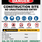 Construction Site Entry Combination and Covid Sign - New Signs