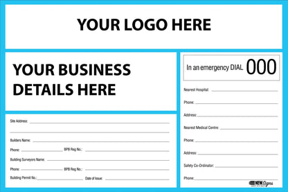 Construction Site Entry Custom Building Colour Site Sign - New Signs