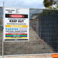 Construction Site Entry Danger and Test And Tag Sign - New Signs