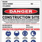 Construction Site Entry Danger Combination Sign - New Signs