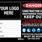 Construction Site Entry Danger PPE Keep Out Building - Mesh Banner - New Signs