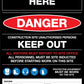 Construction Site Entry Danger PPE Keep Out Building Sign - New Signs