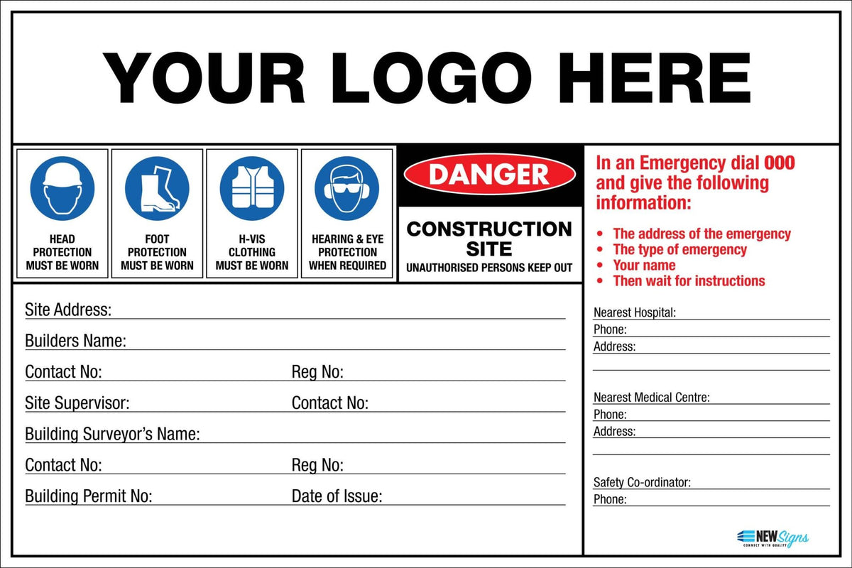 Construction Site Entry Danger PPE Sign – New Signs
