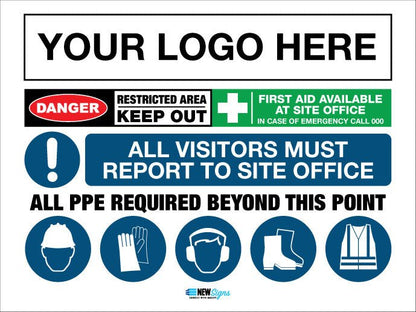 Construction Site Entry Danger Restricted Area - Mesh Banner - New Signs