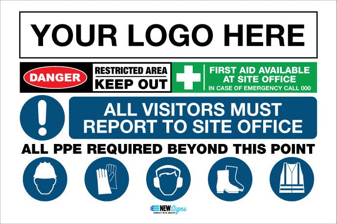 Construction Site Entry Danger Restricted Area - Mesh Banner - New Signs