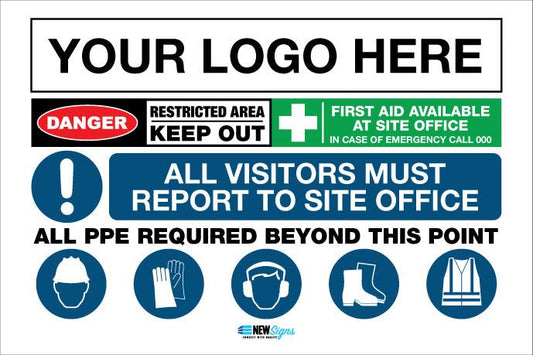 Construction Site Entry Danger Restricted Area - Mesh Banner - New Signs