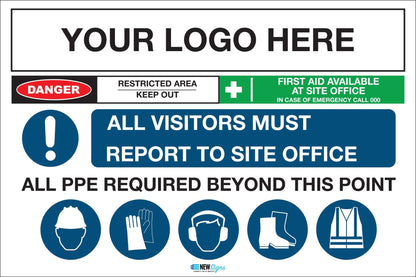 Construction Site Entry Danger Restricted Area Sign - New Signs