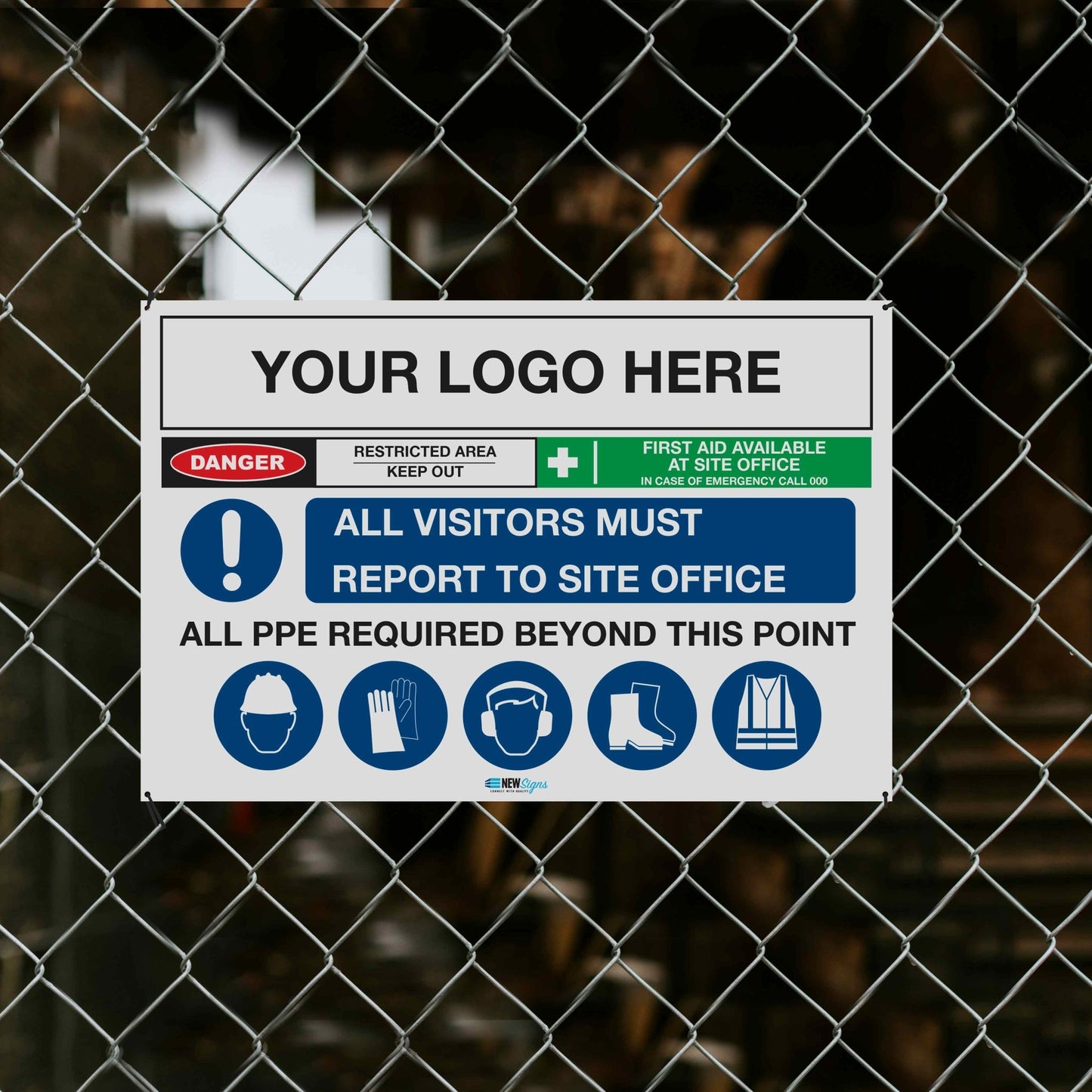 Construction Site Entry Danger Restricted Area Sign - New Signs