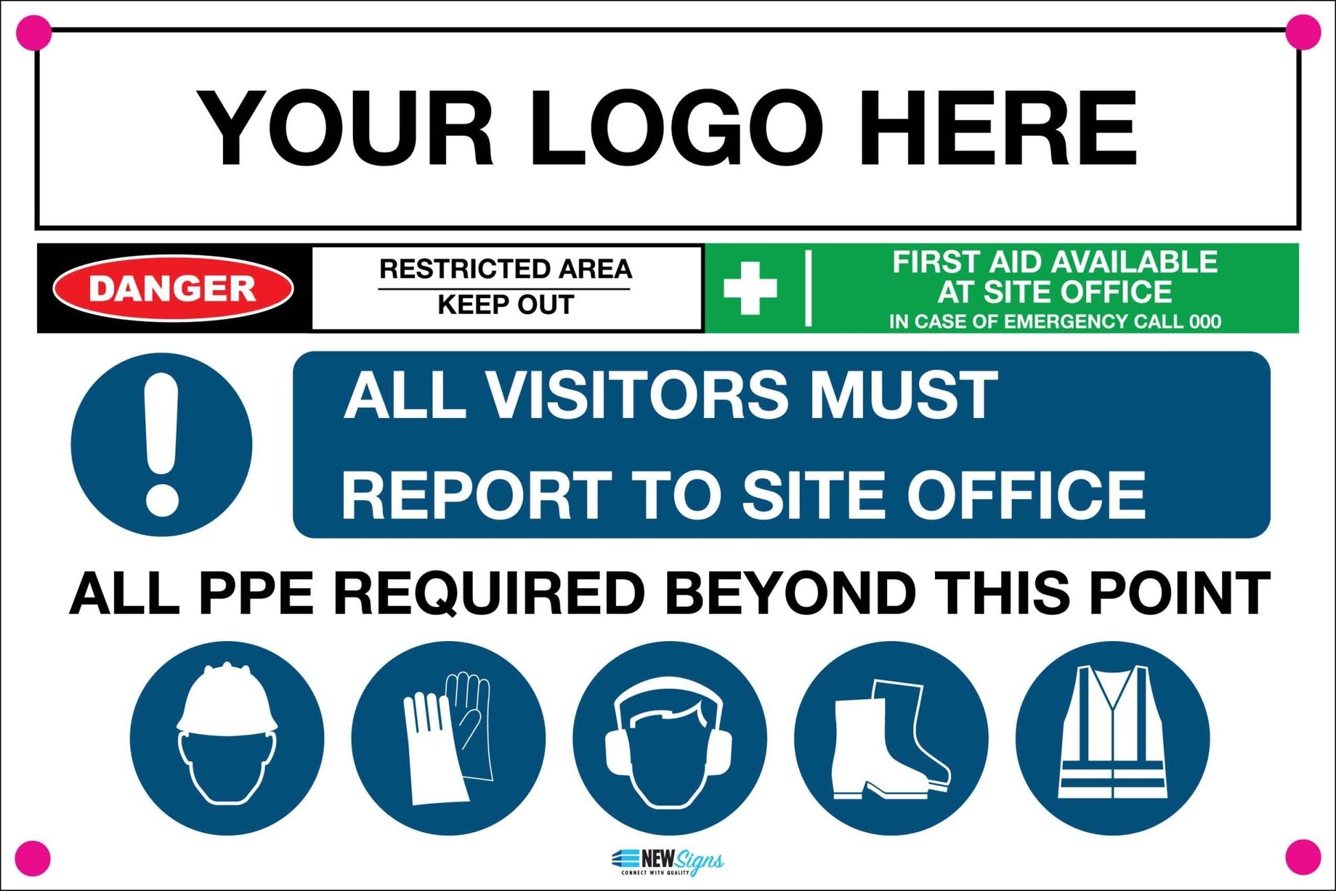 Construction Site Entry Danger Restricted Area Sign - New Signs
