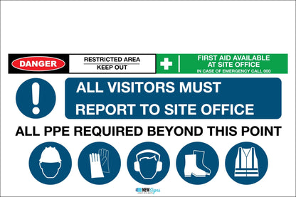 Construction Site Entry Danger Restricted Area Sign - New Signs