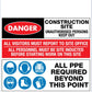 Construction Site Entry Logo and Danger Details Sign - New Signs