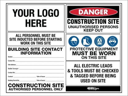 Construction Site Entry PPE Building - Mesh Banner - New Signs