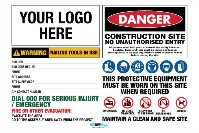 Construction Site Entry Mesh Banners – New Signs