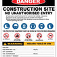 Construction Site Entry PPE Combination Sign - New Signs