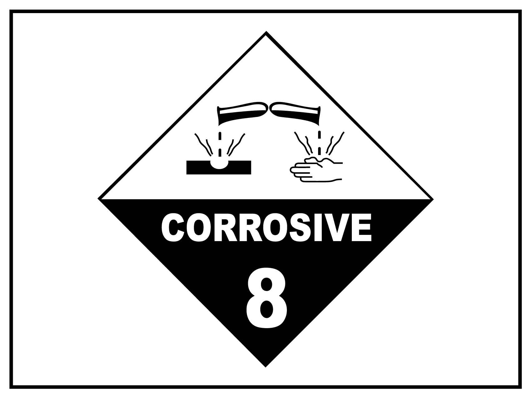 Corrosive 8 Sign - New Signs