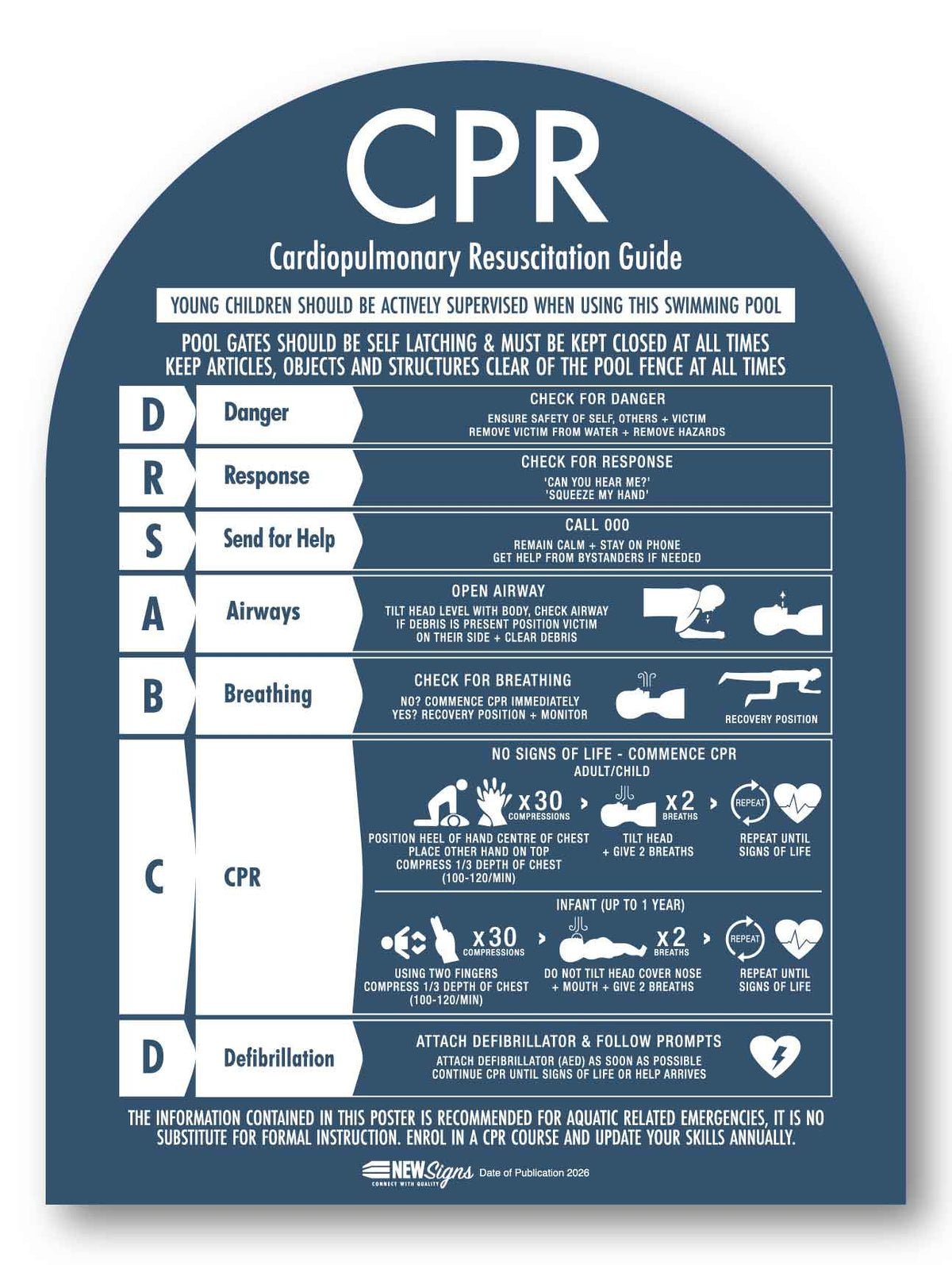 CPR Sign Arch Navy Background - New Signs