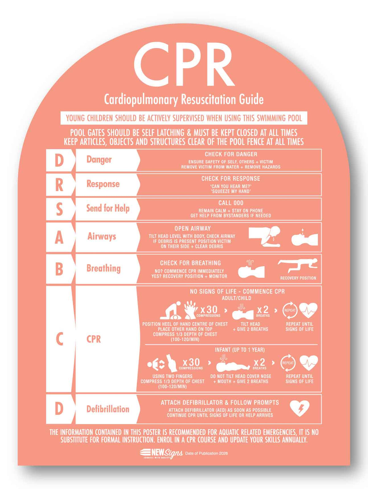 CPR Sign Arch Peach Background - New Signs
