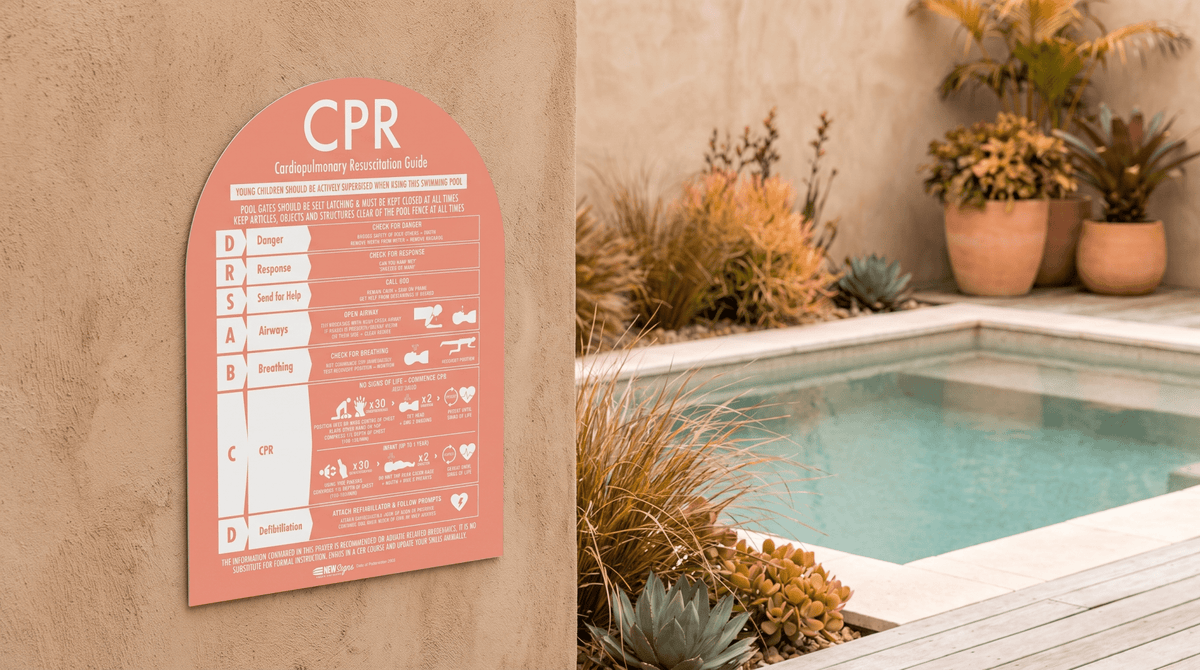 CPR Sign Arch Peach Background - New Signs
