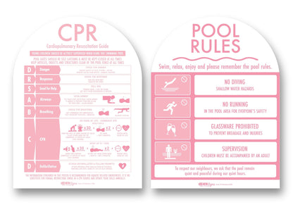 CPR Sign & Pool Rules Sign Pack Arch Candy - New Signs