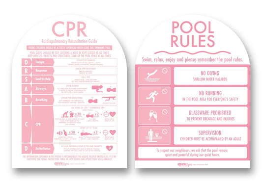 CPR Sign & Pool Rules Sign Pack Arch Candy - New Signs