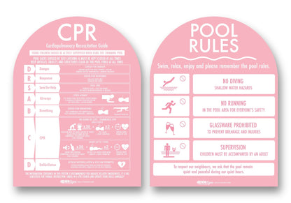 CPR Sign & Pool Rules Sign Pack Arch Candy Background - New Signs